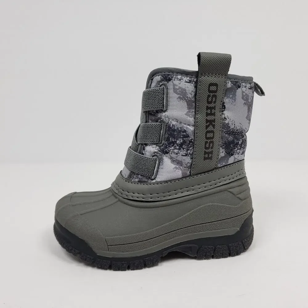 OshKosh B'Gosh Ivan Toddler Boys Size 6 Gray Camo Winter Snow Boots